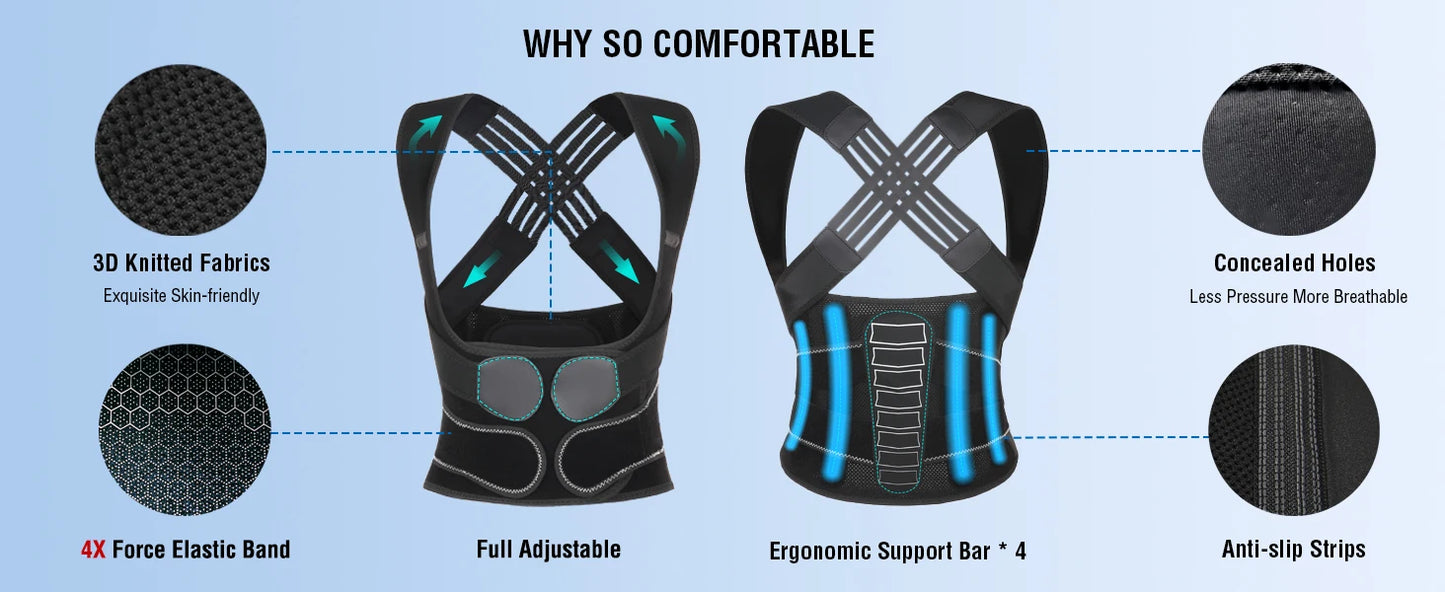 Adjustable Posture Corrector for All-Day Comfort