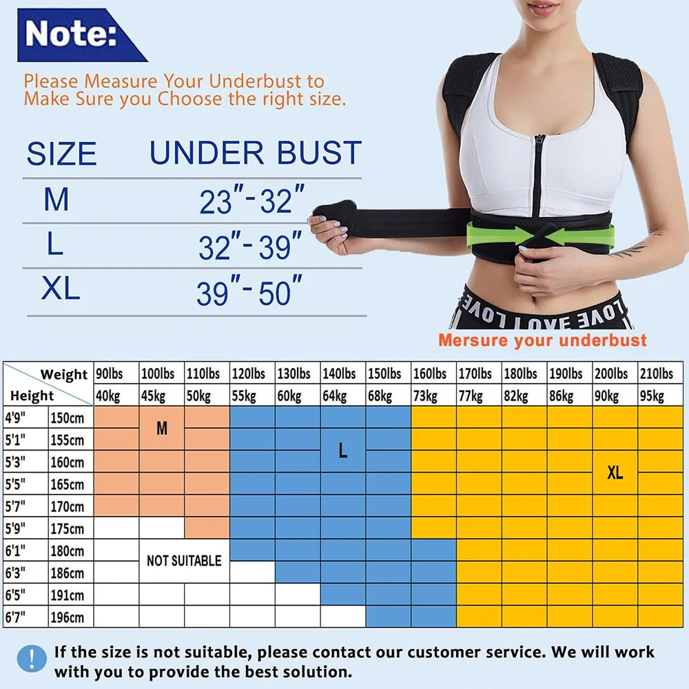 Back Brace for Posture Adjustable and Comfortable