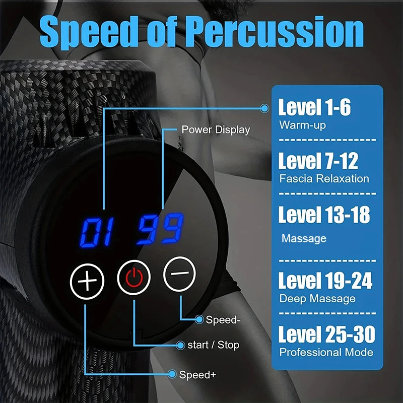 Deep Tissue Massage Gun with LCD Display for Optimal Muscle