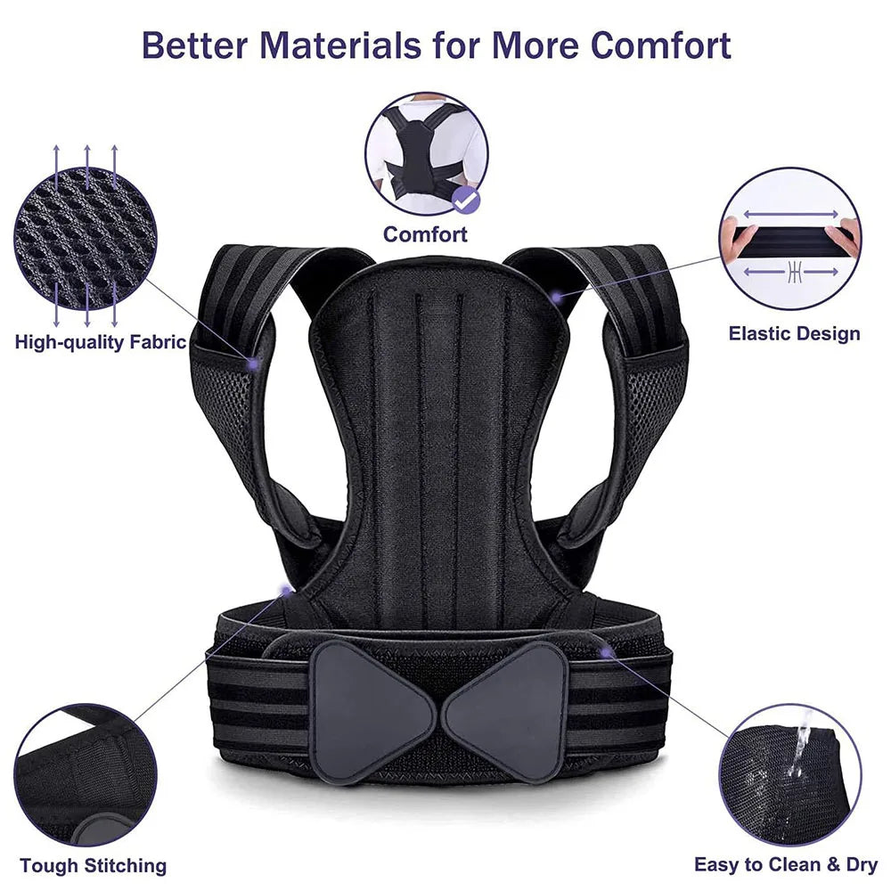 Back Brace for Posture Adjustable and Comfortable