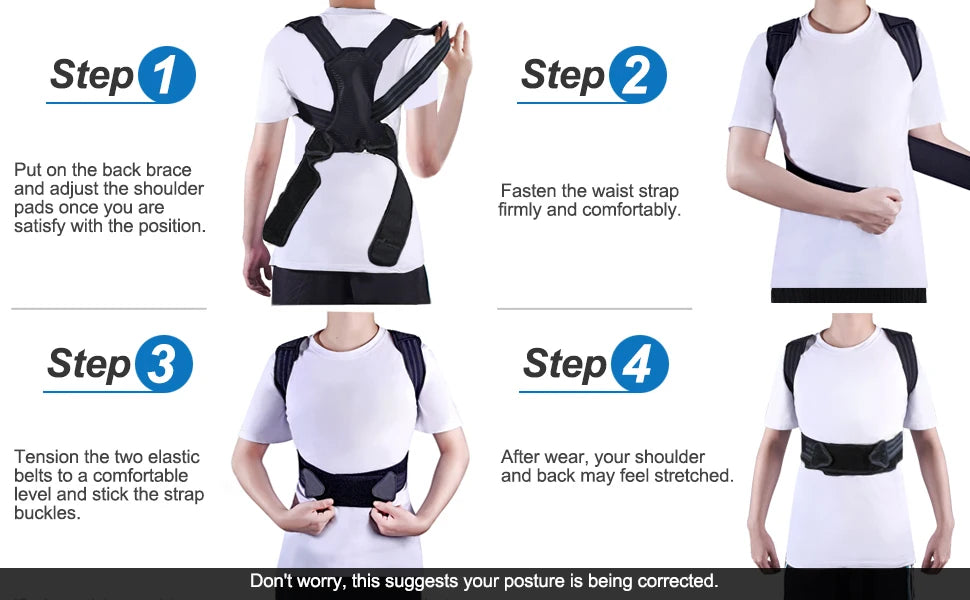 Back Brace for Posture Adjustable and Comfortable